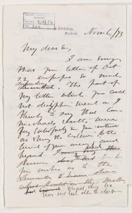 Letter, 22 October 1873