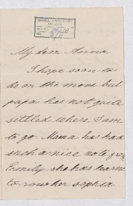 Letter, approximately 1870