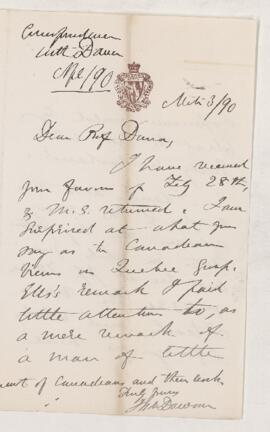 Letter, 3 March 1890