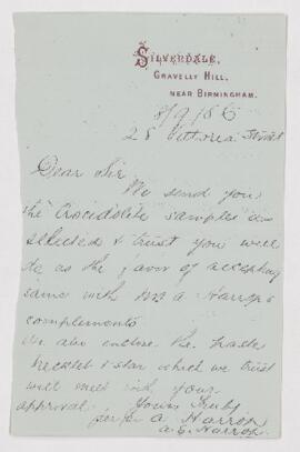 Letter, 8 September 1886
