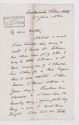 Letter, 15 June 1892