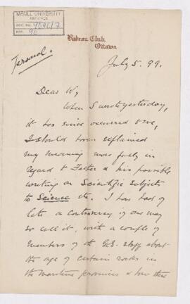 Letter, 5 July 1899