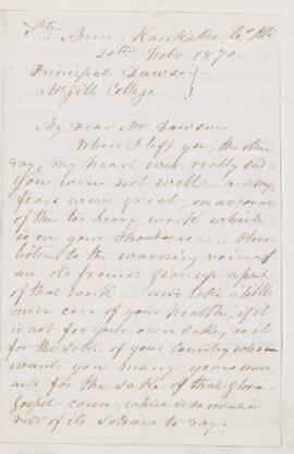 Letter, 20 February 1870