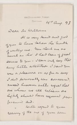 Letter, 4 August 1898