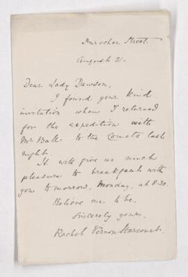 Letter, 31 August