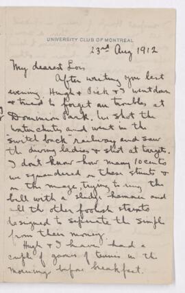 Letter, 23 August 1912