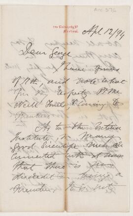 Letter, 12 April 1894