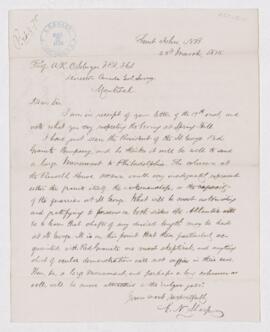 Letter from E.N. Sharp to Alfred Selwyn regarding specimen for exhibition.