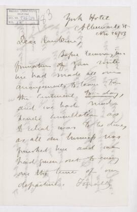 Letter, 26 November 1883