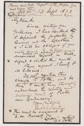 Letter, 13 September 1873