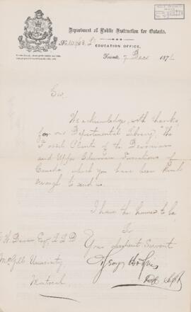 Letter, 7 December 1871