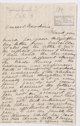 Letter, 3 November 1884