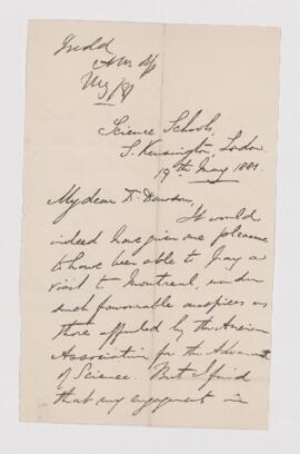 Letter, 19 May 1881