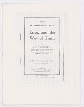 Lecture, Error, and the Way of Truth