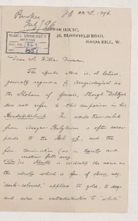 Letter, 20 July 1896