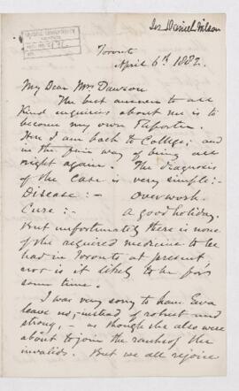 Letter, 6 April 1882