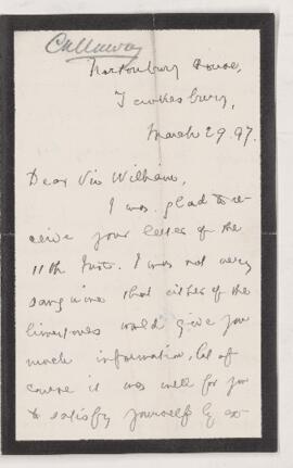 Letter, 29 March 1897