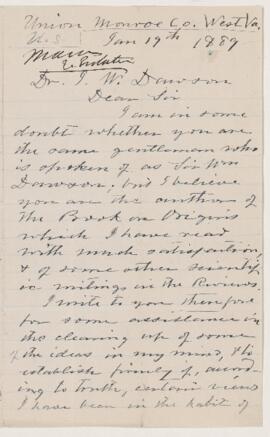 Letter, 19 January 1889