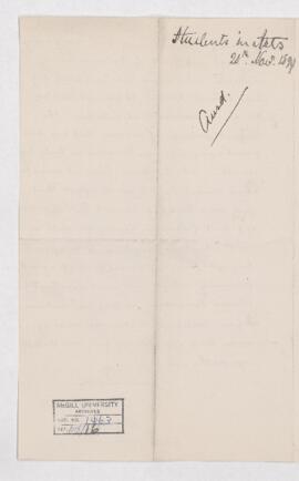 Letter, 20 November 1899