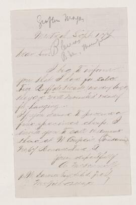 Letter, 1 September 1877