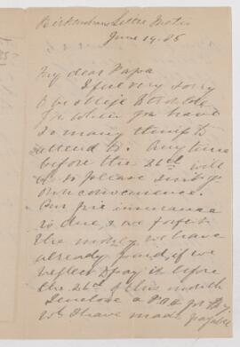 Letter, 14 June 1885