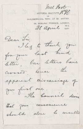 Letter, 28 April 1890