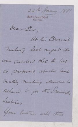 Letter, 26 January 1881