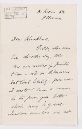 Letter, 31 December 1883