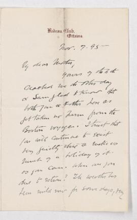 Letter, 7 November 1895