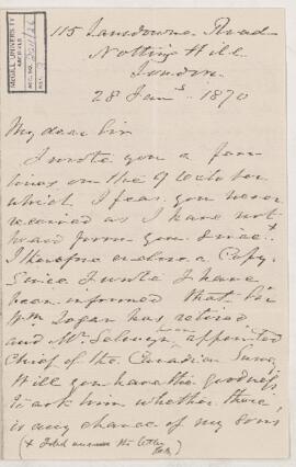 Letter, 28 January 1870