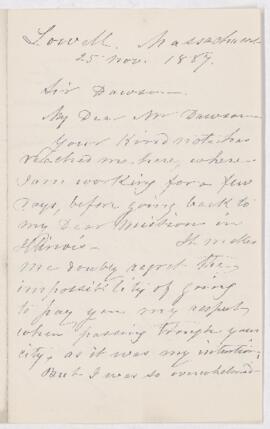 Letter, 25 November 1887