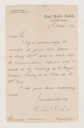 Letter, 7 June 1895