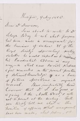 Letter, 9 May 1882