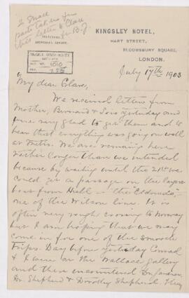 Letter, 17 July 1903