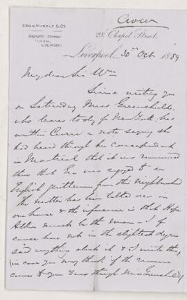 Letter, 30 October 1889