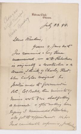 Letter, 23 July 1899