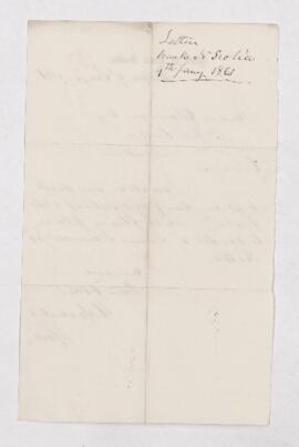 Bank letter, 9 January 1861