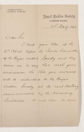 Letter, 16 May 1895