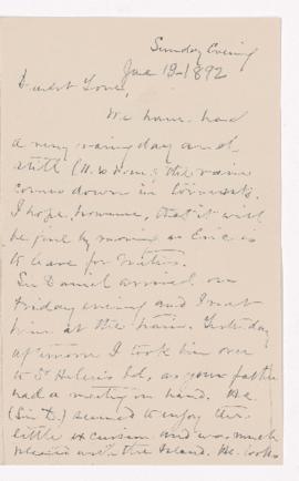 Letter, 19 June 1892