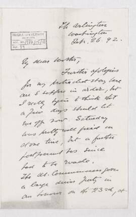 Letter, 26 February 1892