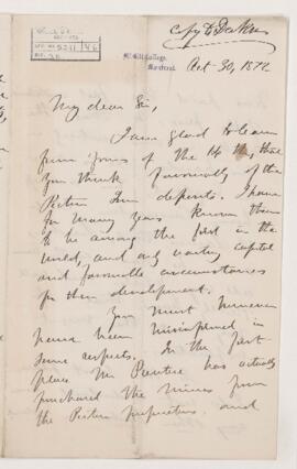 Letter, 30 October 1872