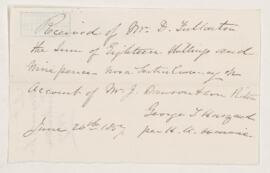 Receipt, 26 June 1857