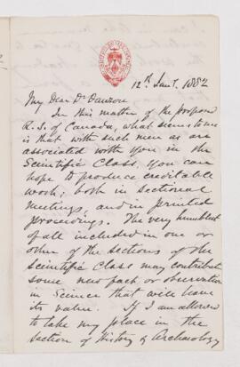 Letter, 12 January 1882