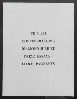 Confederation - Diamond Jubilee, Prize Essays - Imperial Order Daughters of the Empire Pageants