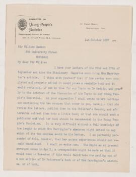 Letter, 1 October 1897