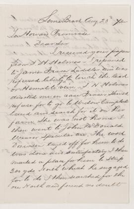 Letter, 23 August 1872