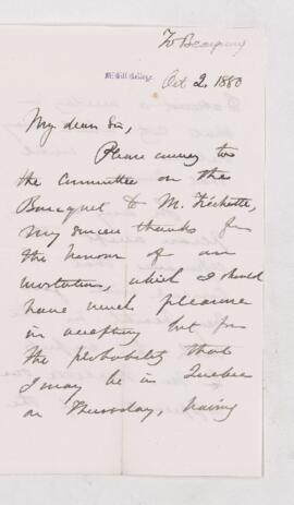 Letter, 2 October 1880