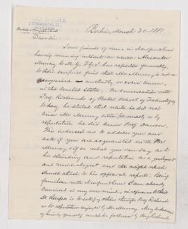 Letter, 30 March 1881