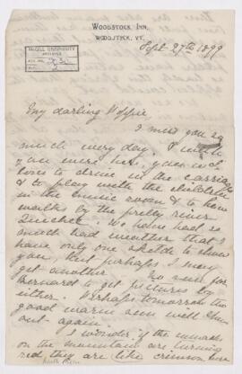 Letter, 27 September 1899