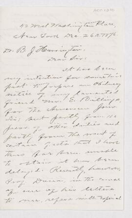 Letter from S.W. Ford to B.J. Harrington.